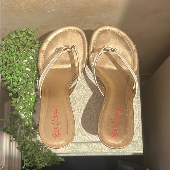 White and Gold Lilly Sandals size 9 - Picture 12 of 14